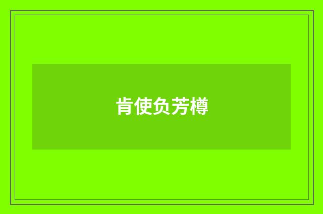 肯使负芳樽