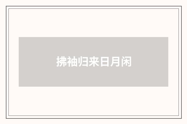 拂袖归来日月闲