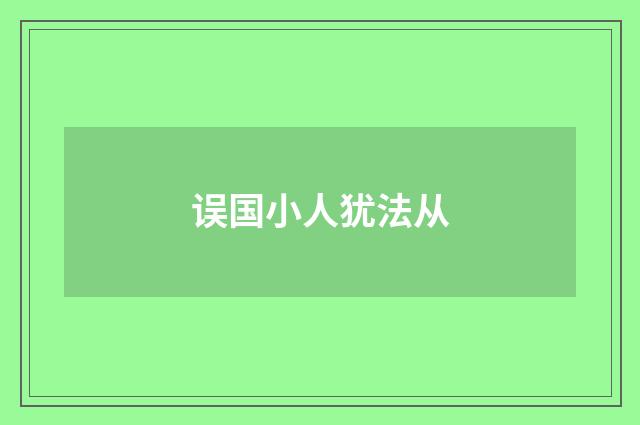 误国小人犹法从