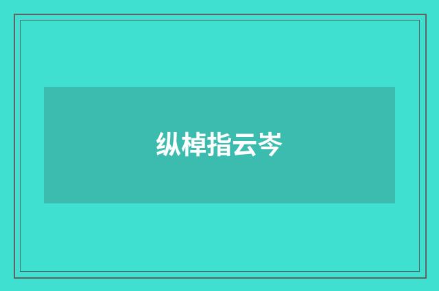 纵棹指云岑