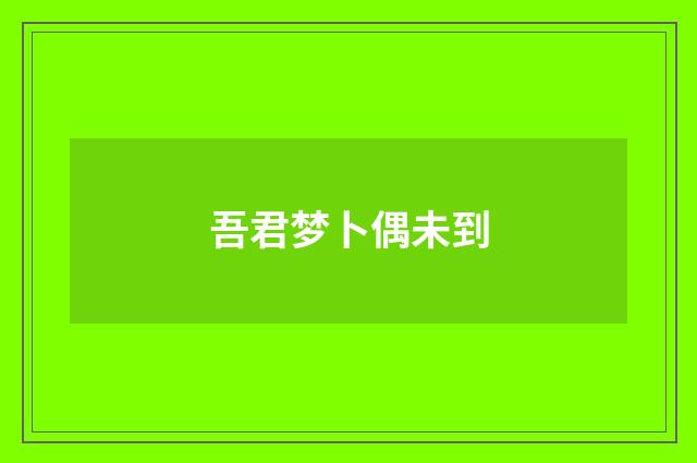 吾君梦卜偶未到