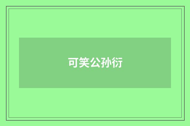 可笑公孙衍