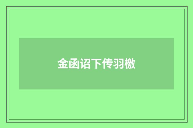 金函诏下传羽檄