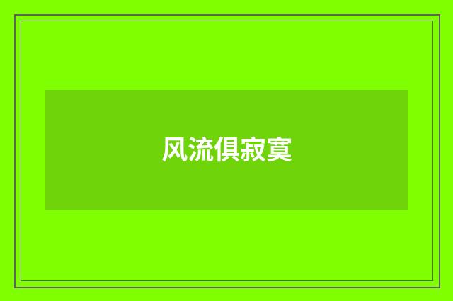 风流俱寂寞