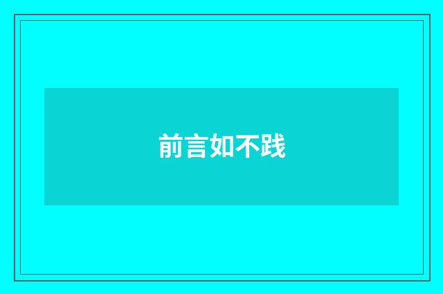 前言如不践