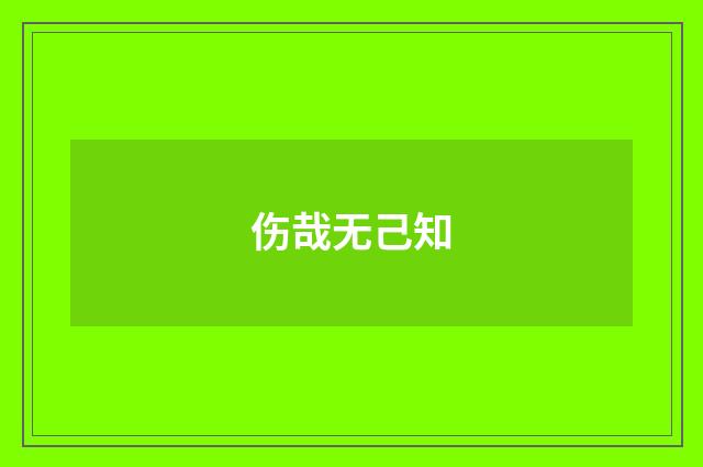 伤哉无己知
