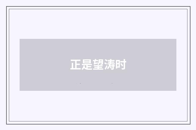 正是望涛时