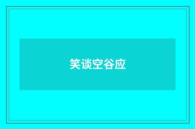 笑谈空谷应