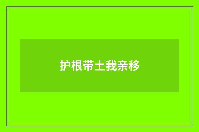 护根带土我亲移