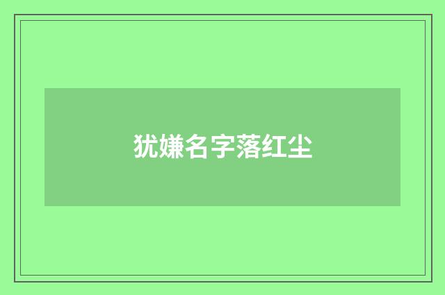 犹嫌名字落红尘