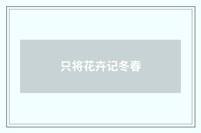 只将花卉记冬春