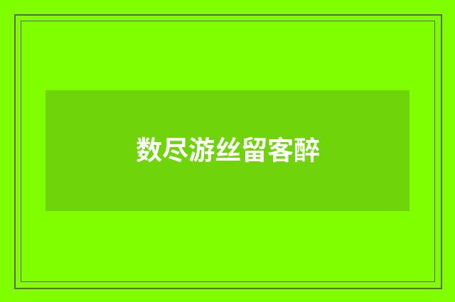 数尽游丝留客醉