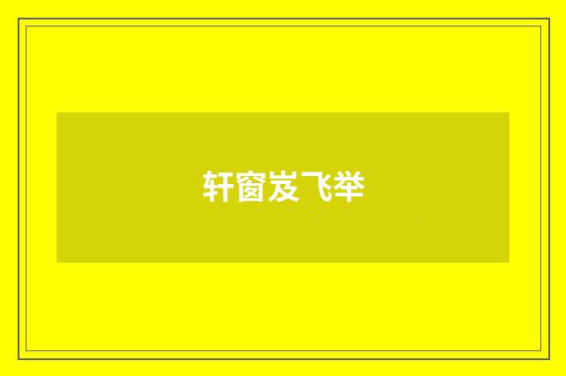 轩窗岌飞举