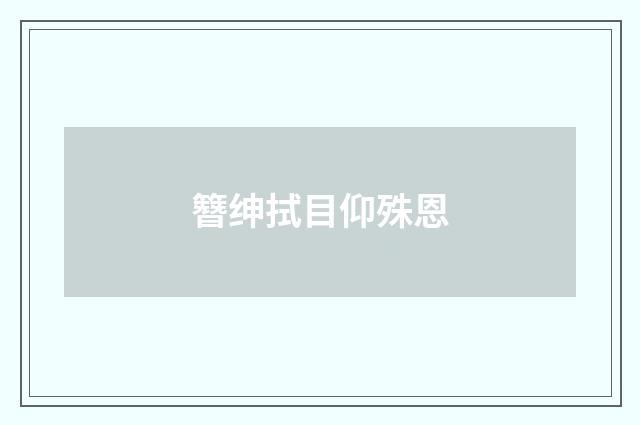 簪绅拭目仰殊恩