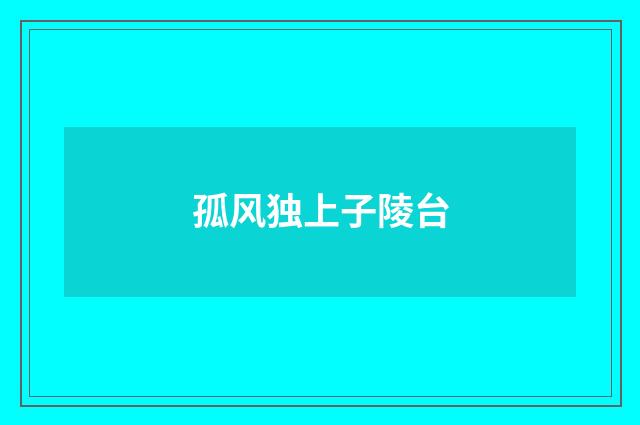 孤风独上子陵台
