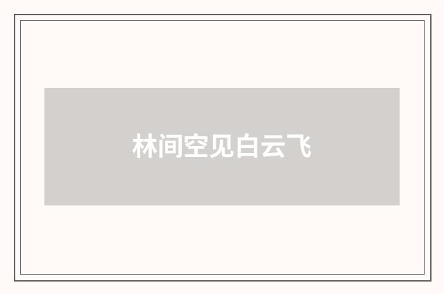 林间空见白云飞