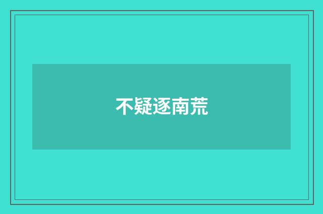 不疑逐南荒