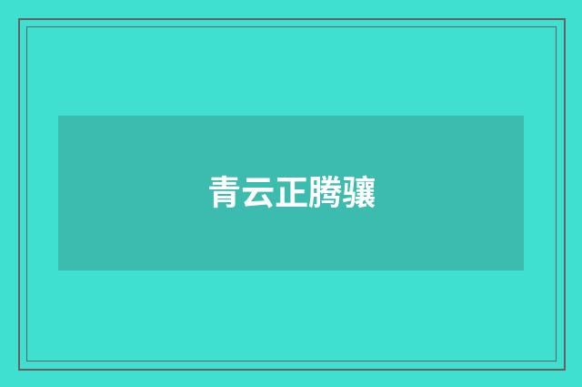 青云正腾骧