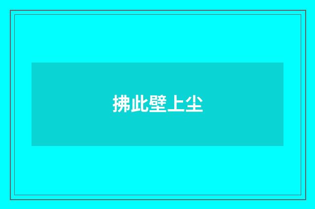 拂此壁上尘
