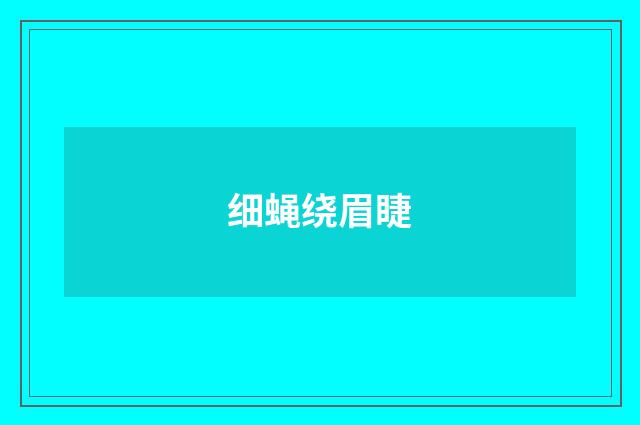 细蝇绕眉睫