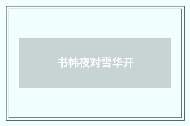 书帏夜对雪华开