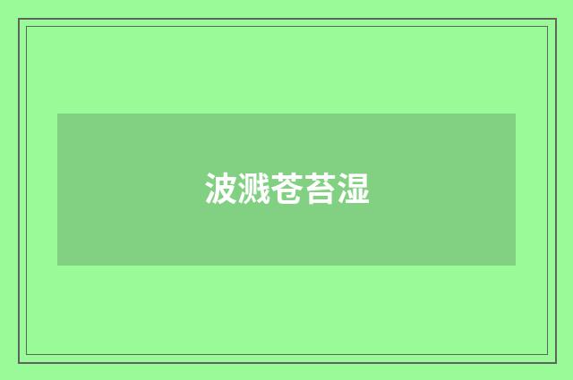 波溅苍苔湿