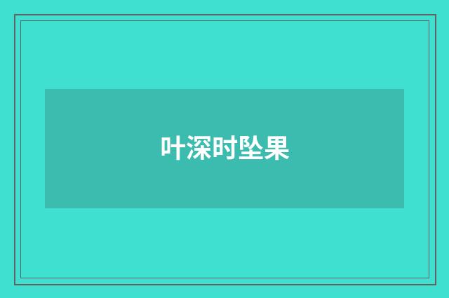 叶深时坠果