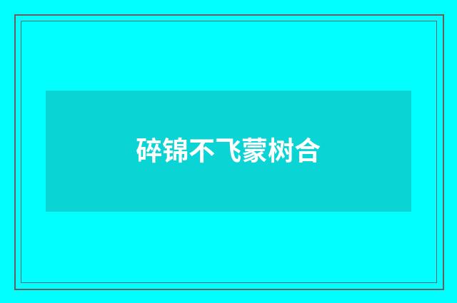 碎锦不飞蒙树合