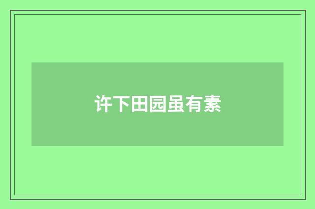许下田园虽有素