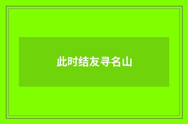 此时结友寻名山
