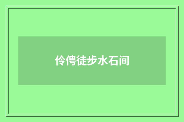 伶俜徒步水石间