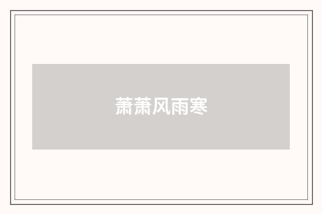 萧萧风雨寒