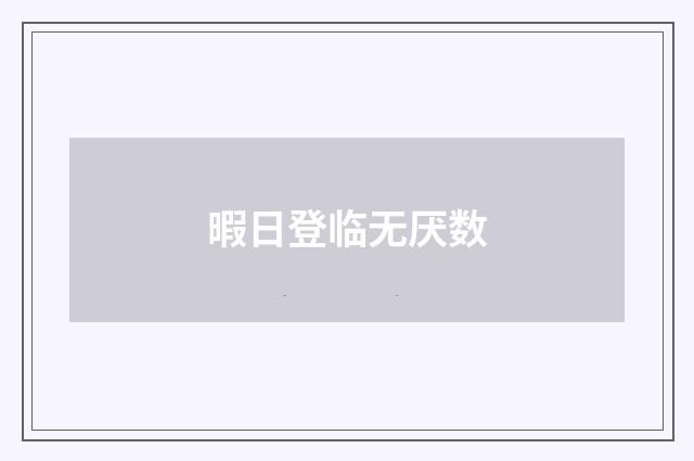 暇日登临无厌数