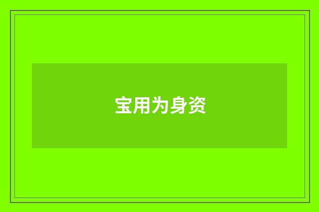 宝用为身资