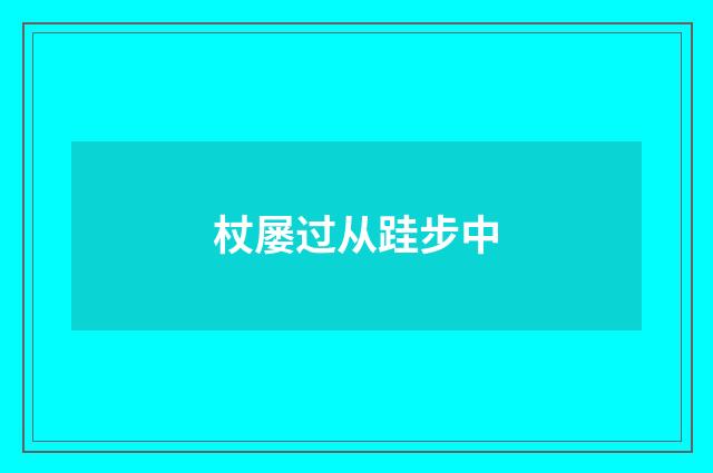 杖屡过从跬步中