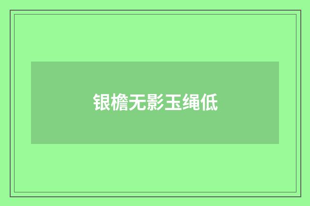 银檐无影玉绳低