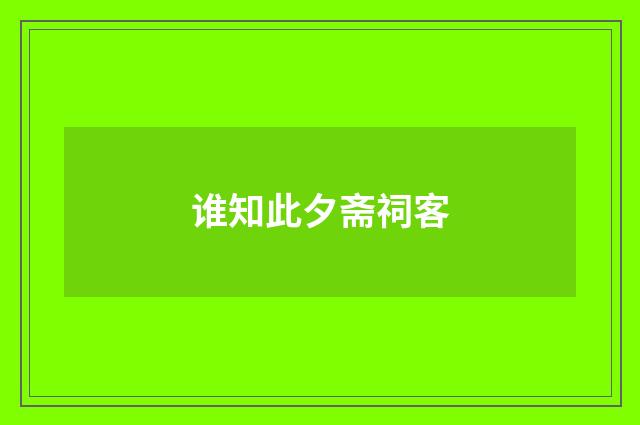 谁知此夕斋祠客