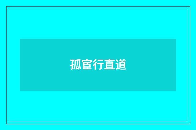 孤宦行直道