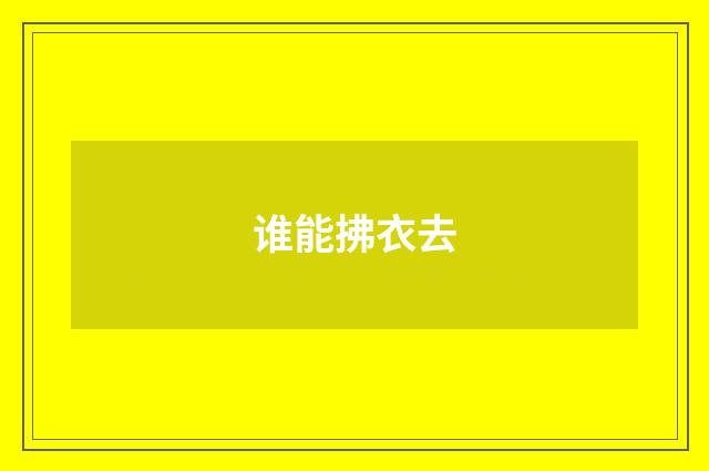 谁能拂衣去