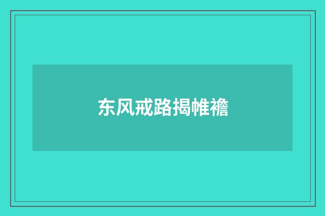 东风戒路揭帷襜
