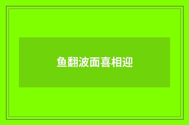 鱼翻波面喜相迎