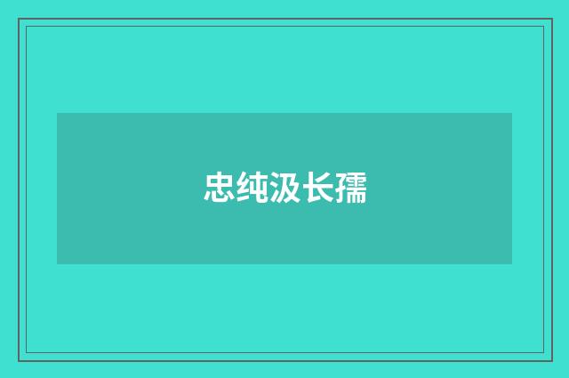 忠纯汲长孺