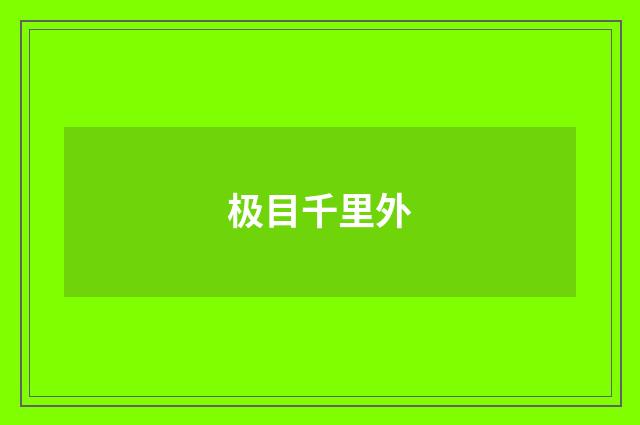极目千里外