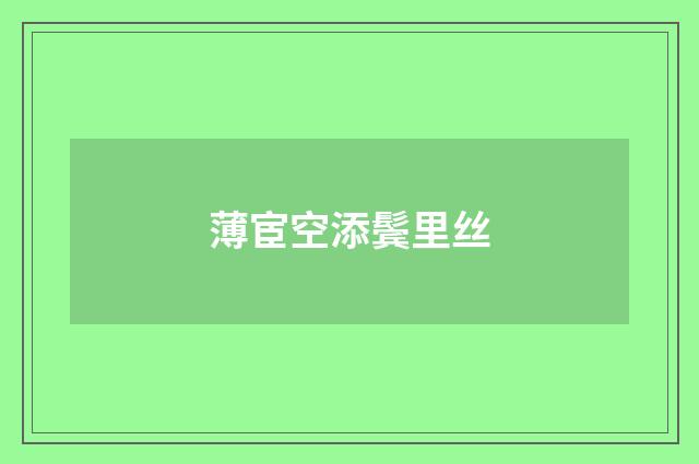 薄宦空添鬓里丝