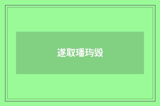 遂取璠玙毁