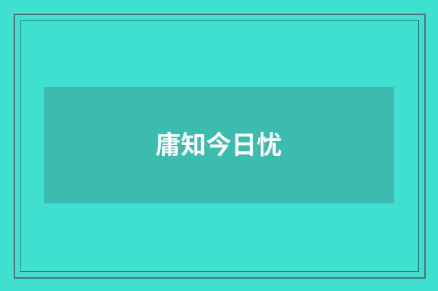庸知今日忧