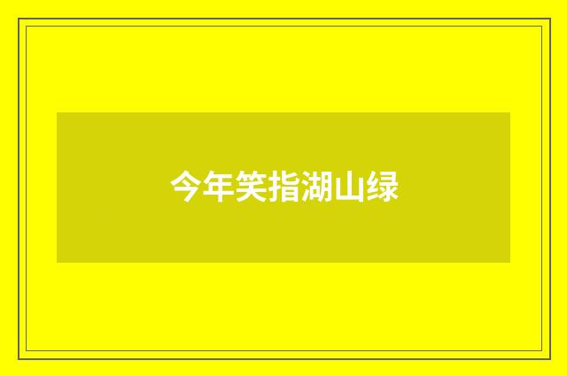 今年笑指湖山绿
