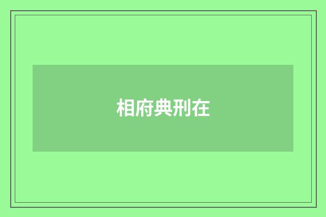 相府典刑在