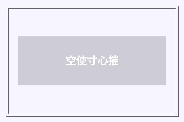 空使寸心摧