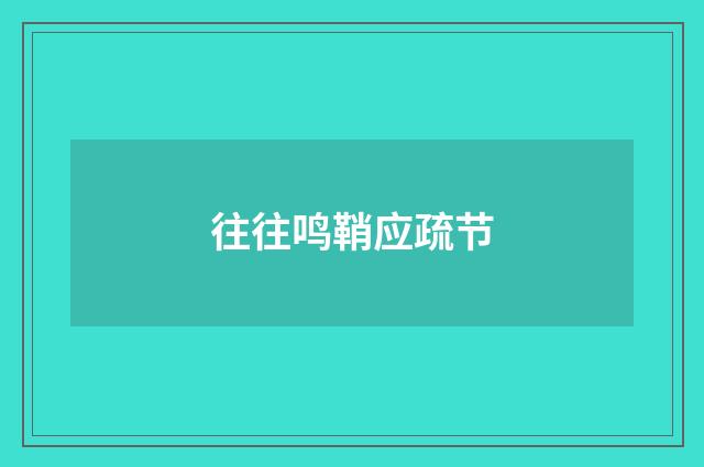 往往鸣鞘应疏节